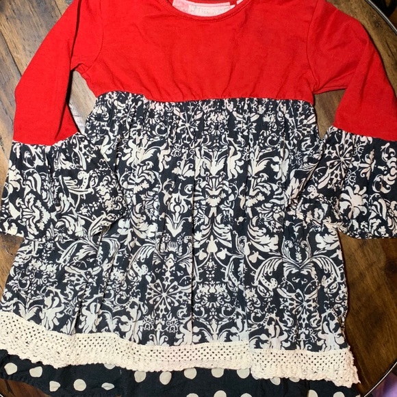 Free Planet red and black paisley dress - Picture 2 of 4